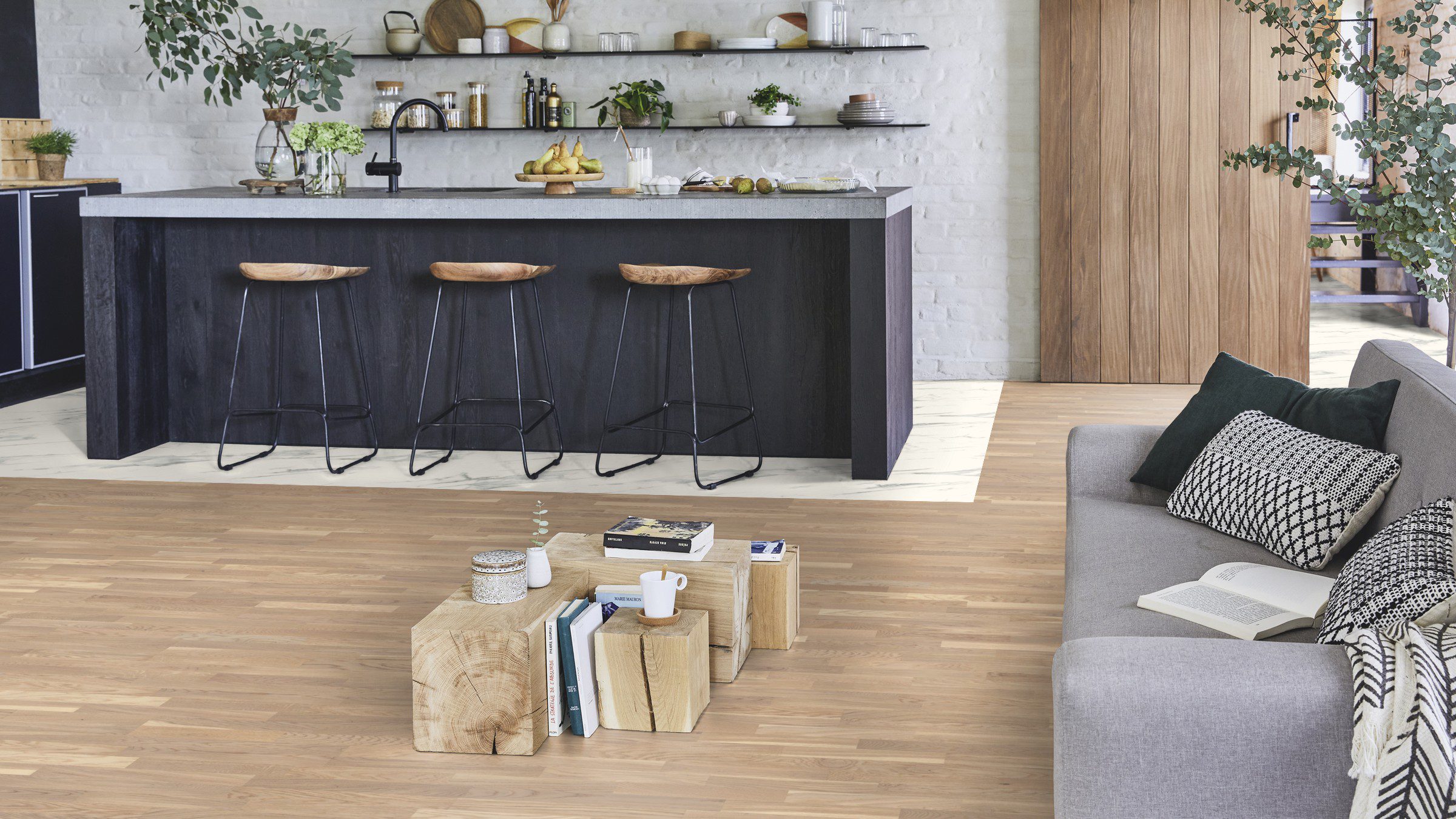 Parquet Tarkett, Shade, Oak Cream White TreS, 3-strip, stained, Proteco Natura mat lacquer – 2