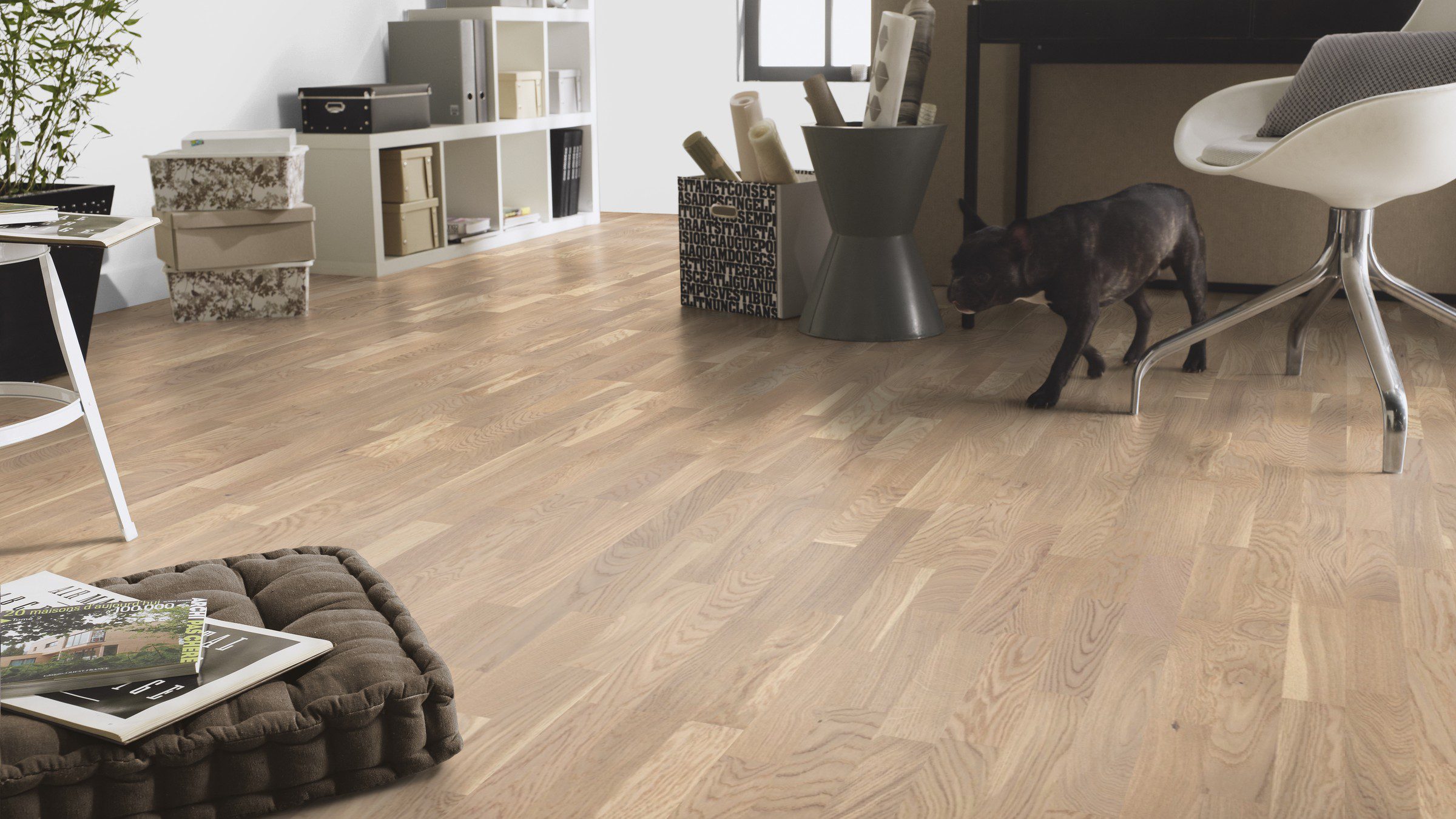 Parquet Tarkett, Shade, Oak Cream White TreS, 3-strip, stained, Proteco Natura mat lacquer – 5
