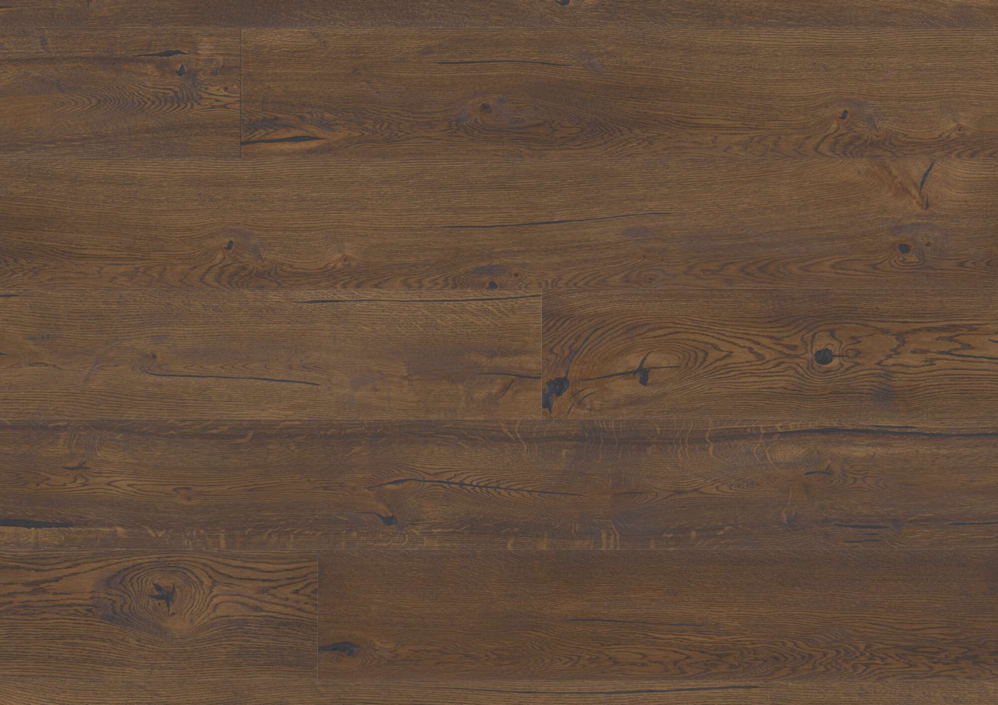 Parquet floor Bauwerk Casapark Handcrafted Oak 56 Tartufo deep brushed oil waxed 209mm