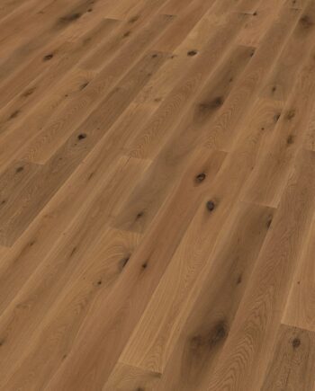 Parquet floor Oak Rustical 1-strip beveled brushed oiled.
