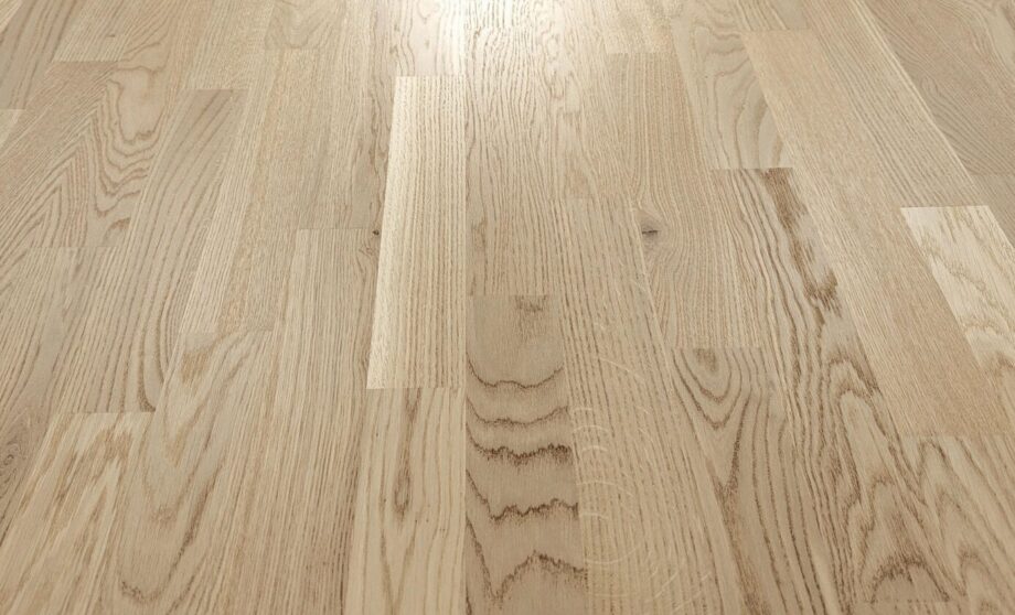 Parquet floor Tarkett Oak Tres 3-strips brushed white matt lacquered