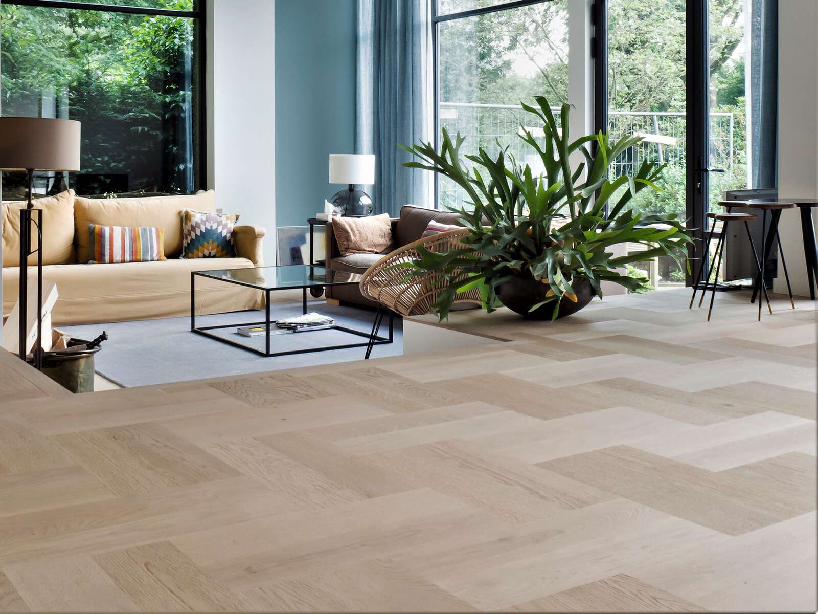 Parquet Flooring Bauwerk Formpark Quadrato Oak Crema 14 B-Protect sanded – 2