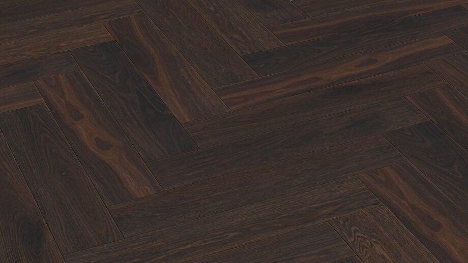 Parquet Meister Harmonious Smoked Oak, brushed, 1-strip, matt lacquered PS500 Herringbone