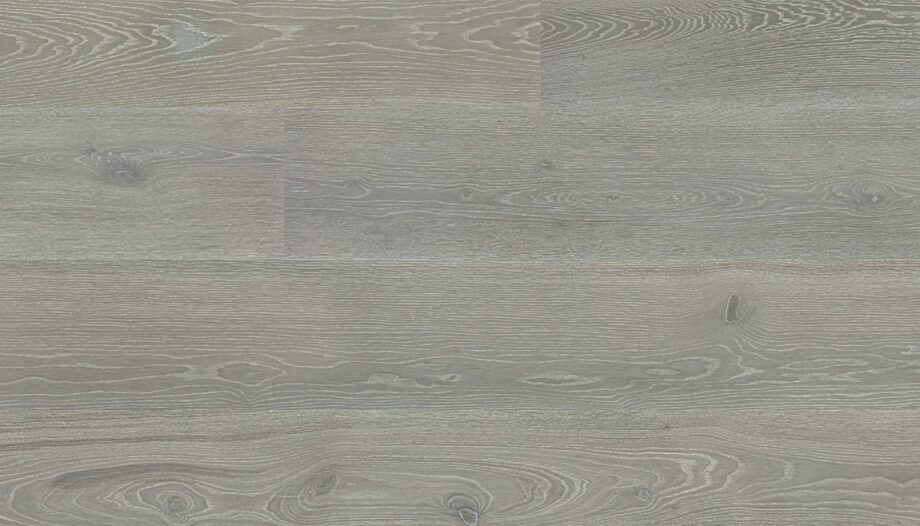 Parquet Oak, Oak BC Dusky Grey White Pores, 1-strip, brushed, beveled, extra matte lacquer 5%