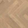 Parquet Oak, ter Hürne, raw oak herringbone, brushed, beveled, extra matt lacquered
