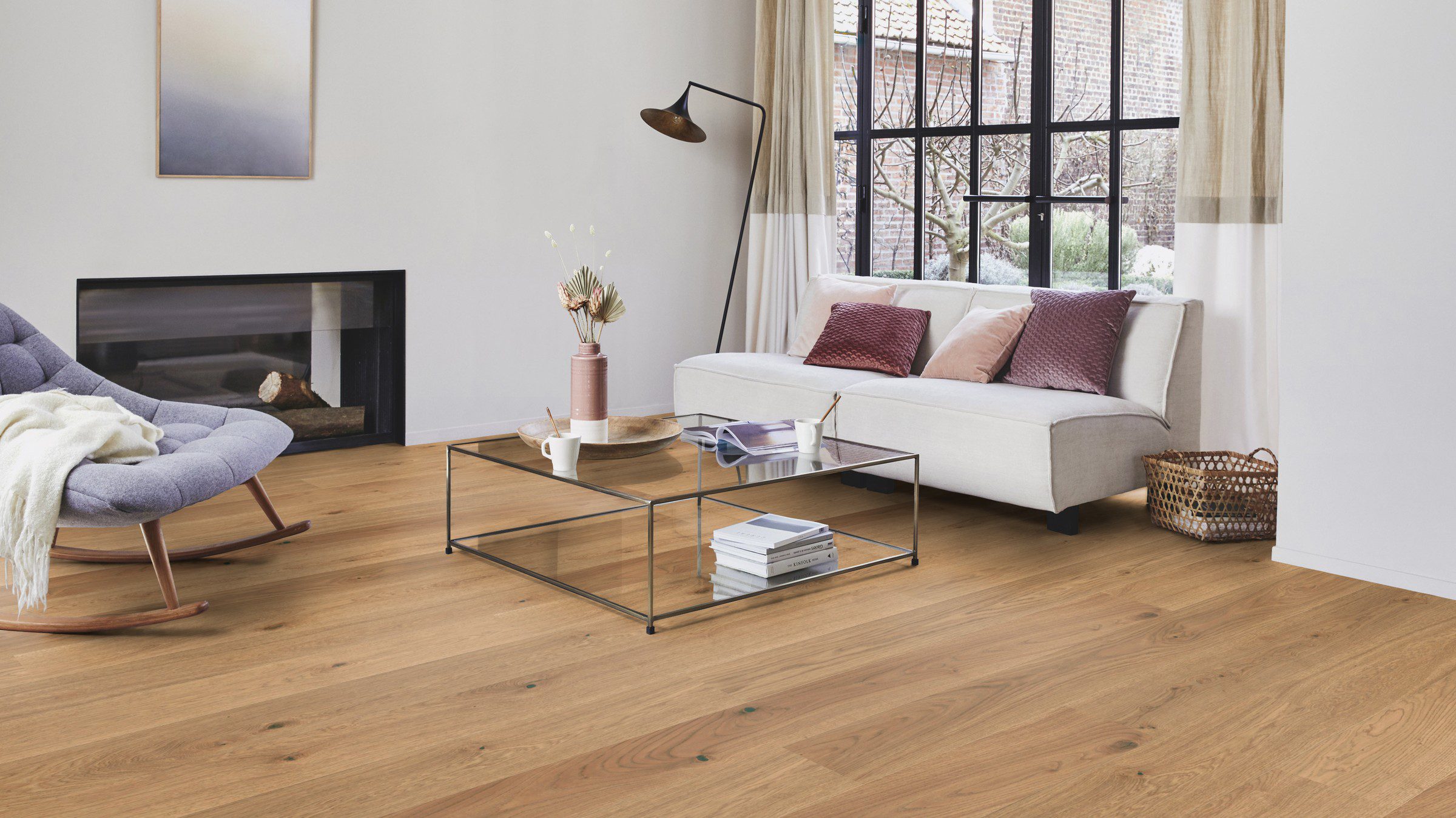 Parquet Tarkett, Shade, Oak Nutmeg Plank XT, 1-strip, 2 sides bevelled, brushed, stained, Proteco Natura mat lacquer