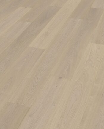 Parquet Trinity Oak Natur 1-strip beveled brushed white oiled
