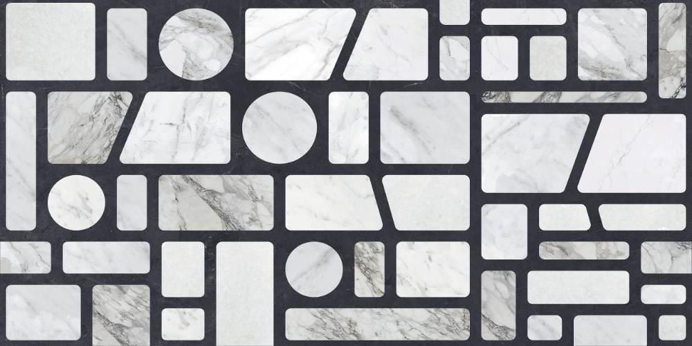 Patterned decorative porcelain tile ABK Wide&Style Incertum Light, 60x120 cm, 8.5 mm, matt