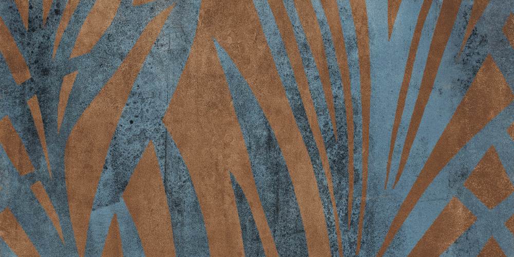 Patterned decorative porcelain tile ABK Wide&Style Jungle Rust, 120x240 cm (4 x 60x120 cm), 8.5 mm, matt