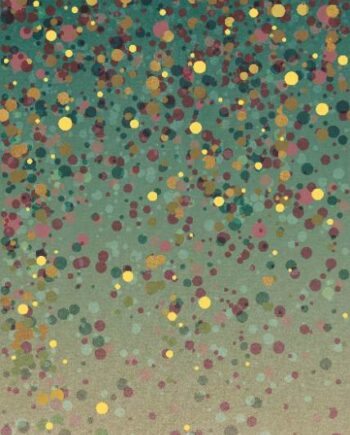 Patterned large porcelain decor slab ABK Wide&Style Confetti Green A, 120x280 cm, 6 mm, matt