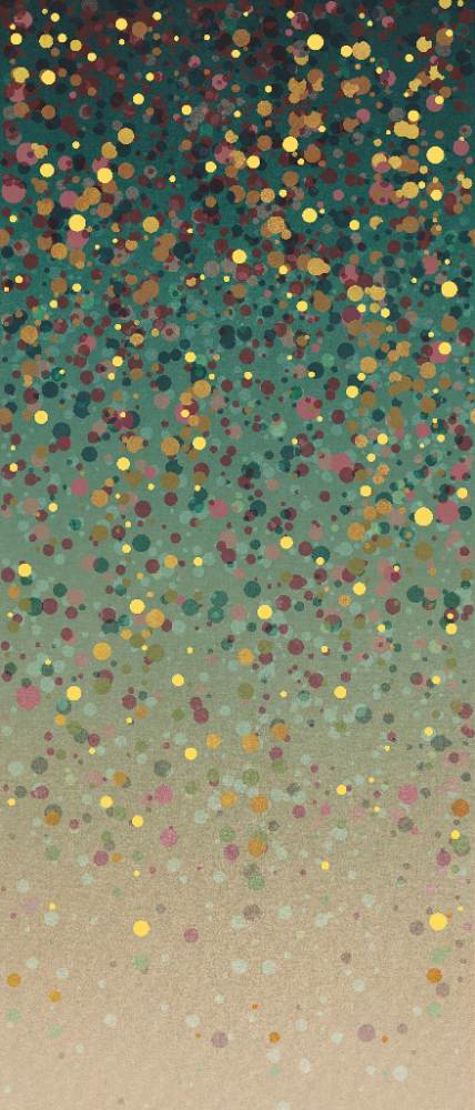 Patterned large porcelain decor slab ABK Wide&Style Confetti Green B, 120x280 cm, 6 mm, matt