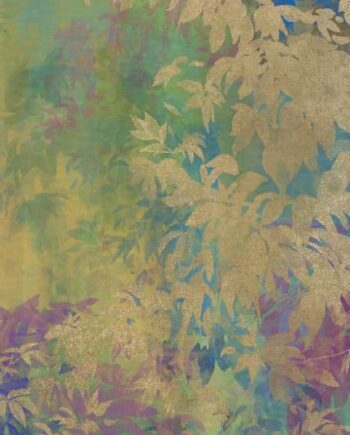 Patterned large porcelain decor slab ABK Wide&Style Foliage Yellow B, 120x280 cm, 6 mm, matt