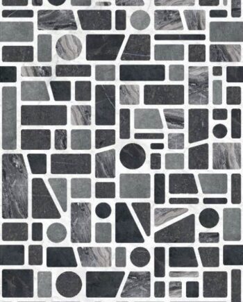 Patterned large porcelain decor slab ABK Wide&Style Incertum Dark, 160x320 cm, 6 mm, matt