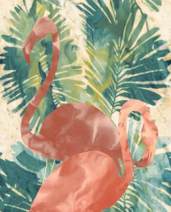 Patterned large porcelain decor slab ABK Wide&Style Tropical Flamingo, 120x280 cm, 6 mm, matt