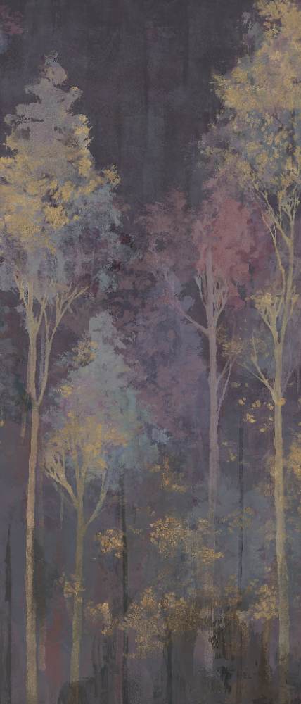 Patterned decorative porcelain tile ABK Wide&Style Trees Purple A, 120x240 cm (4 x 60x120 cm), 8.5 mm, matt
