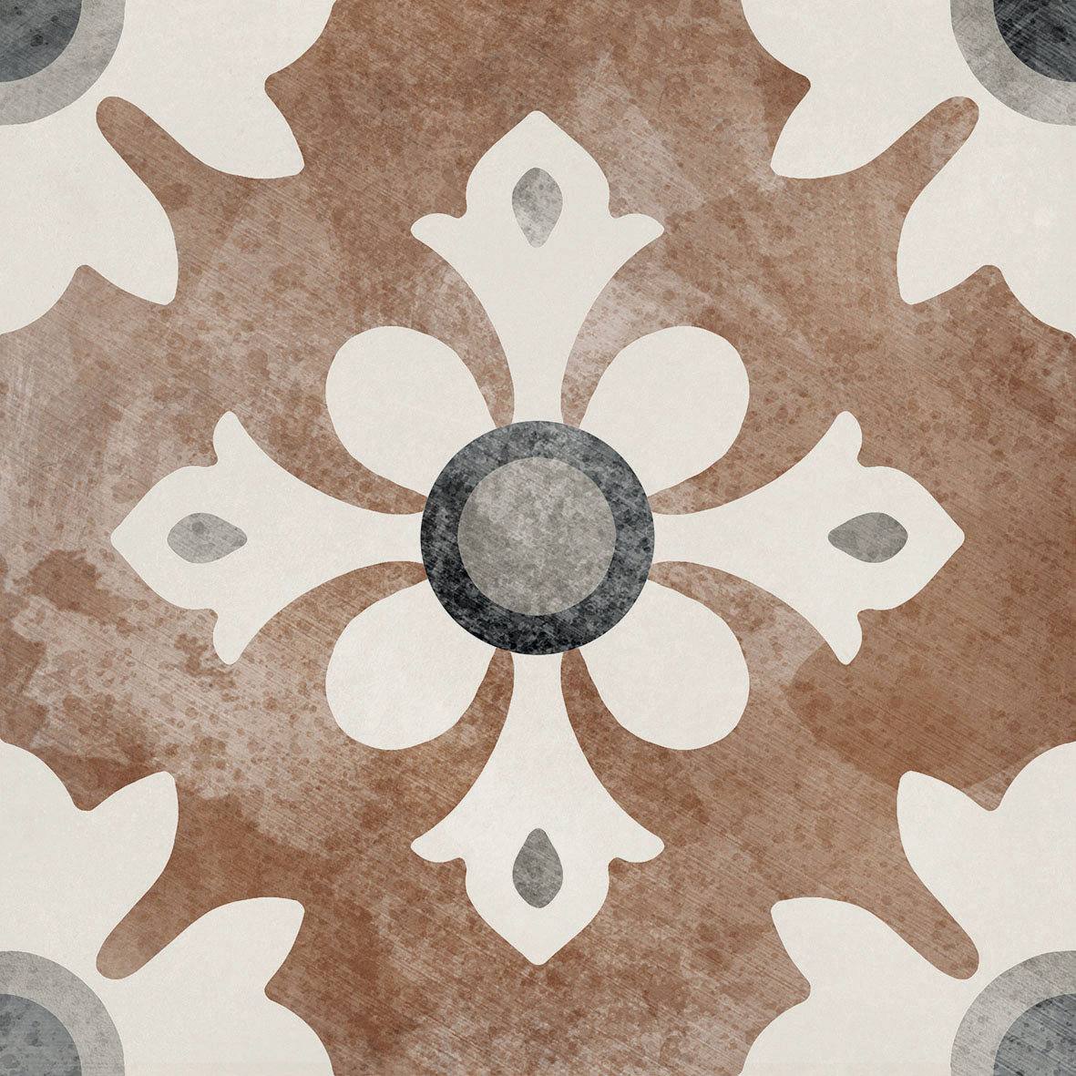 Patterned porcelain floor tile ABK Play Classic Cotto, 20x20 cm, 8.5 mm, matt (nat.)