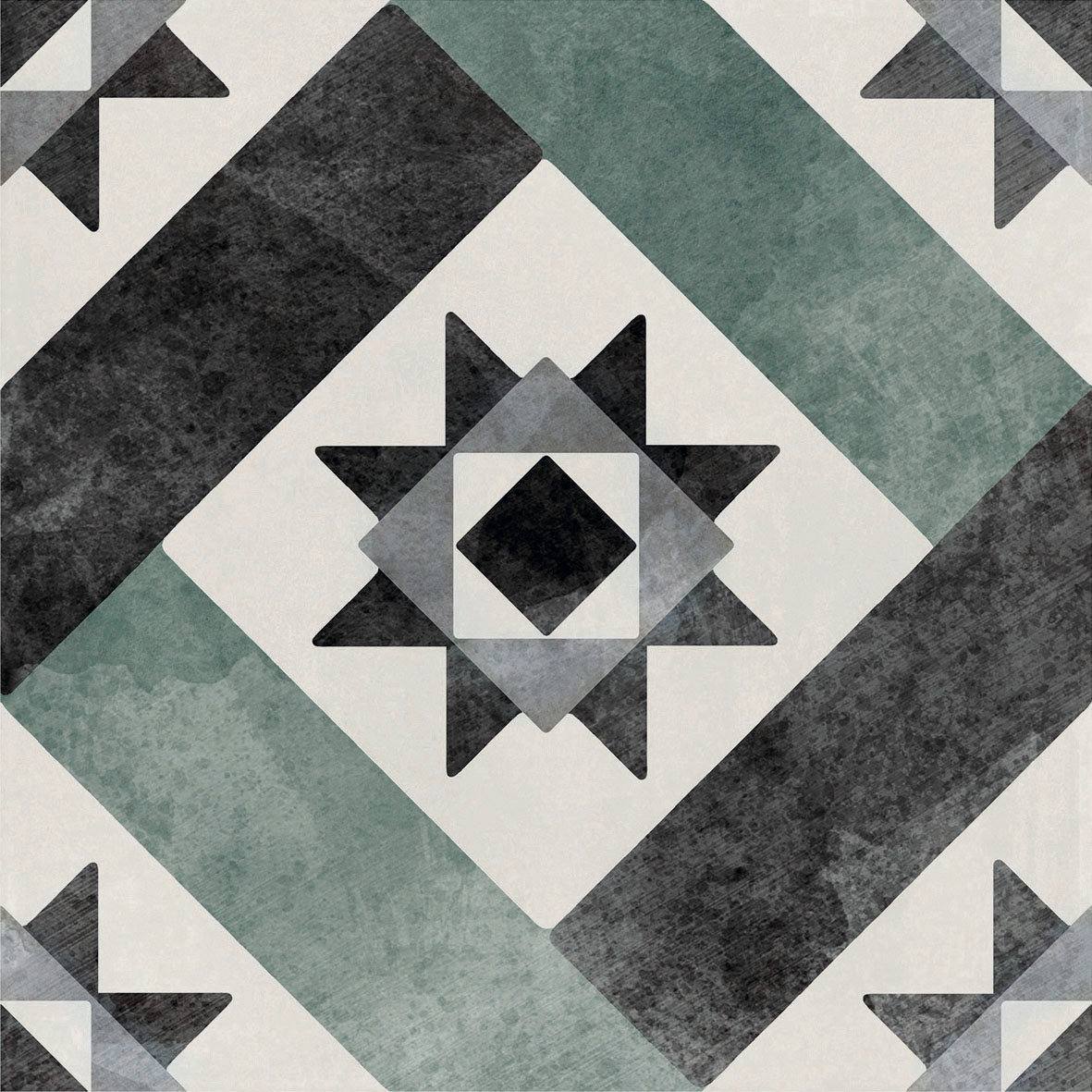 Patterned porcelain floor tile ABK Play Classic Sage, 20x20 cm, 8.5 mm, matt (nat.)