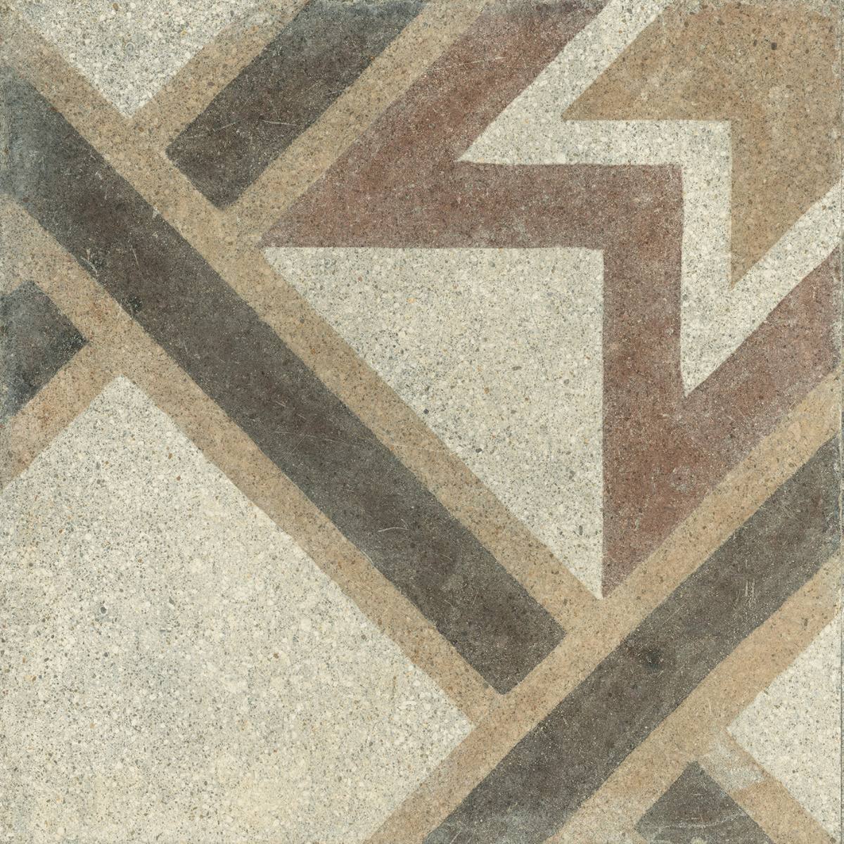 Patterned porcelain floor tile ABK Play Concrete Retrò A, 20x20 cm, 8.5 mm, matt (nat.)