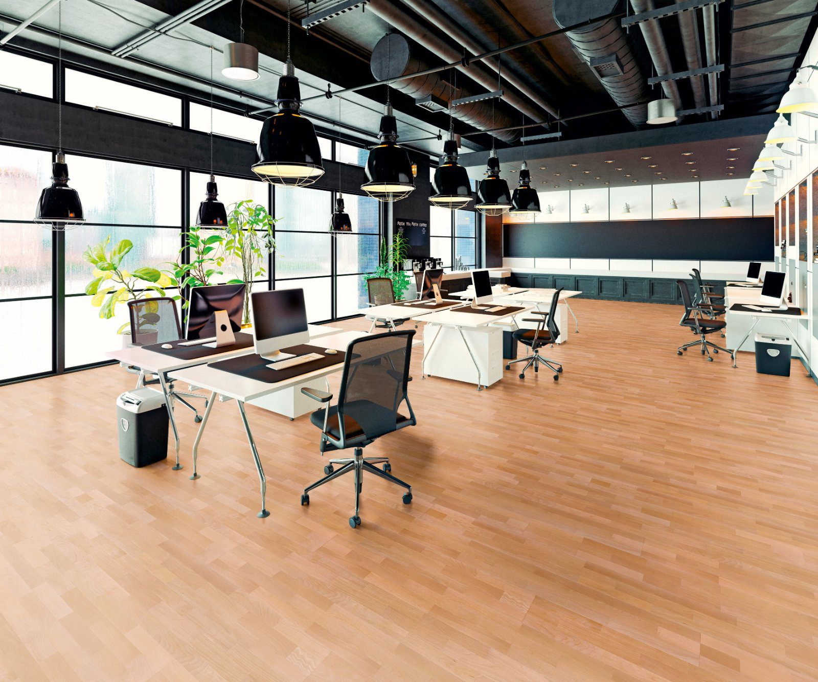 Beech parquet Thede & Witte Euro 3-strip, nature, oiled, 3-strip, 2200 x 204 x 14 mm – 2