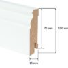 Skirting board Thede & Witte Hamburger Profil 100, white, 18 x 100 x 2500 mm – 2