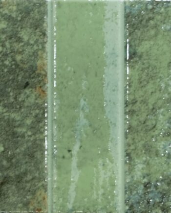 Porcelain tile with three-strip relief Dune Terraluz Verde, 14.7x14.7 cm, 8 mm, green