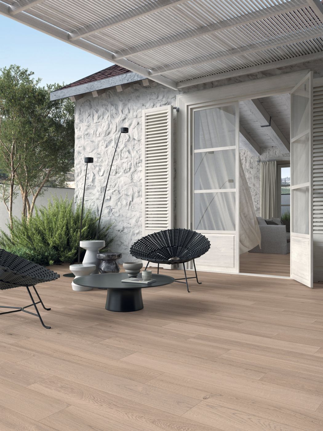 Wood effect decorative porcelain tile ABK Poetry Wood Paint, 20x120 cm, 8.5 mm, 3D textured – 2