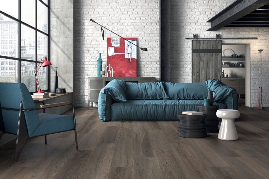 Wood effect porcelain tile ABK Poetry Wood Mud, 8.5 – view 3 Wood effect porcelain floor tile ABK Poetry Wood Mud, 20x120 cm, 8.5 mm, matt – 4