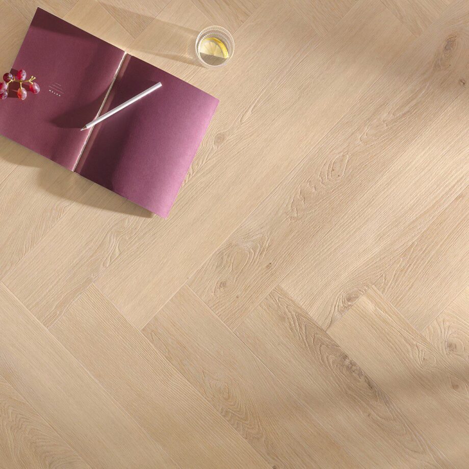 Rigid LVT Herringbone Vinyl Flooring Floorify Hirame F300