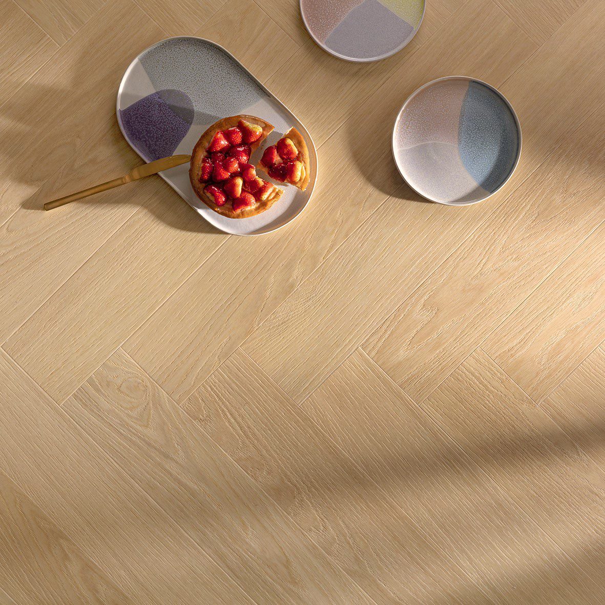 Rigid LVT Herringbone Vinyl Flooring Floorify Uni F301