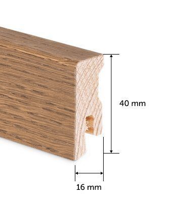 Skirting board Thede & Witte Cube 40, oak Oldwood white washed, 15 x 40 x 2400 mm