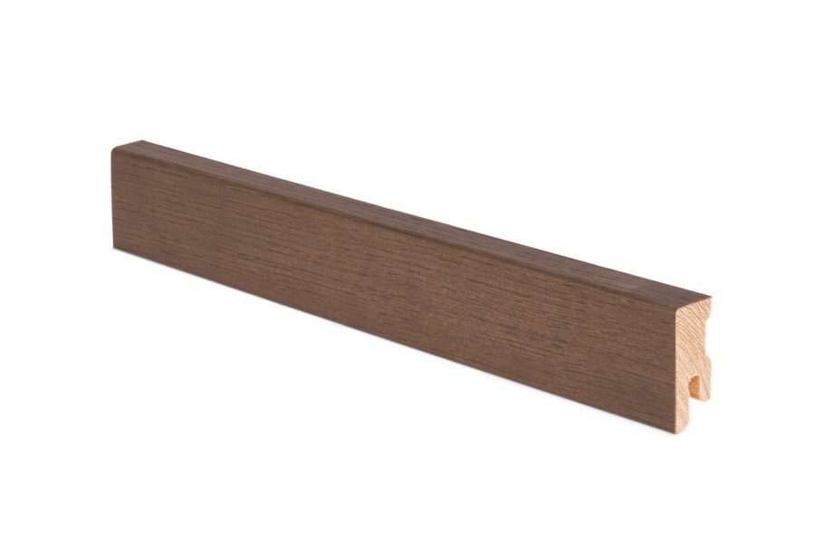 Skirting board Thede & Witte Cube 40, oak, deep smoked, rough appearance, 15 x 40 x 2400 mm