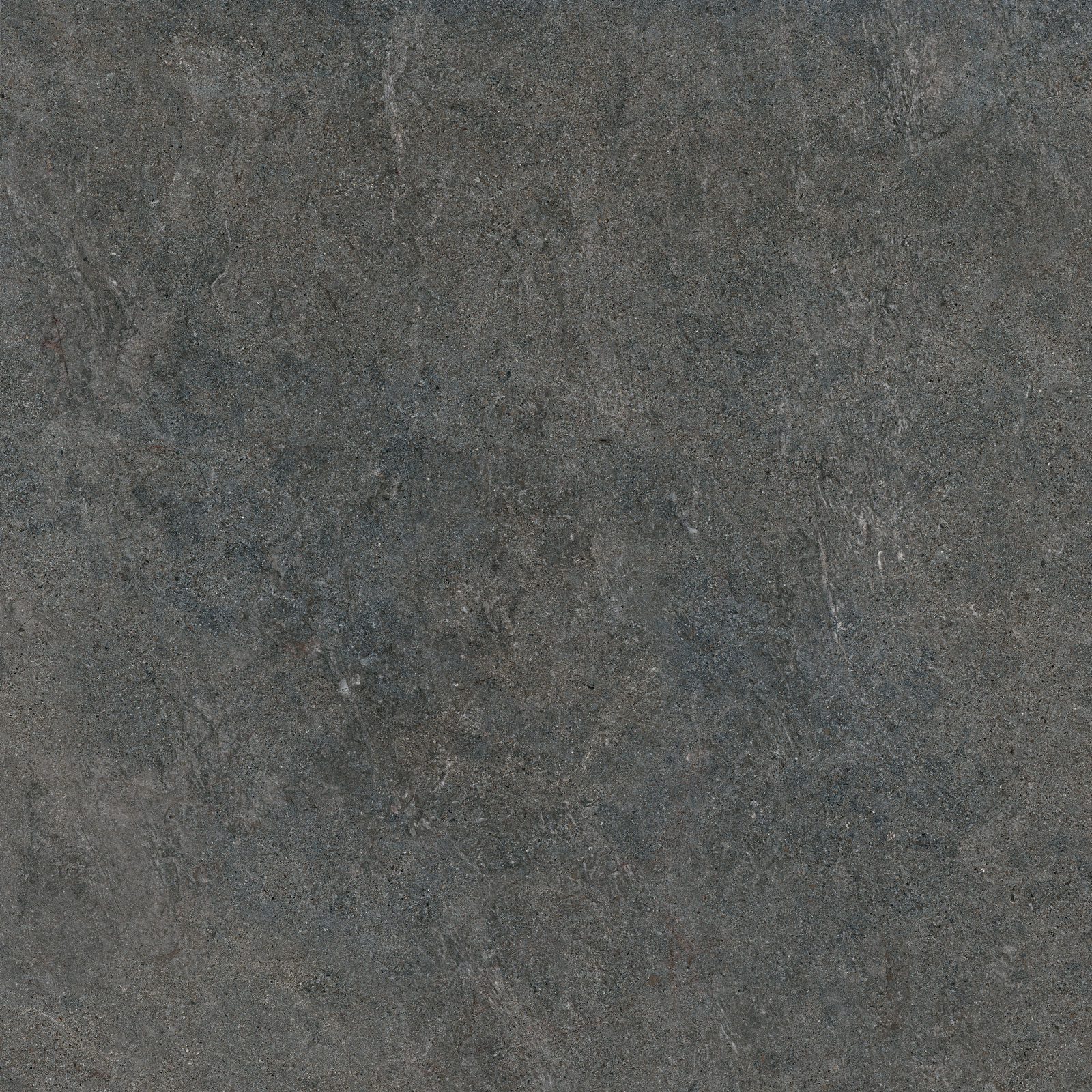 Stone-effect matt porcelain floor tile Tau Caribbean Graphite, 60x60 cm, 9 mm, graphite grey, rectified