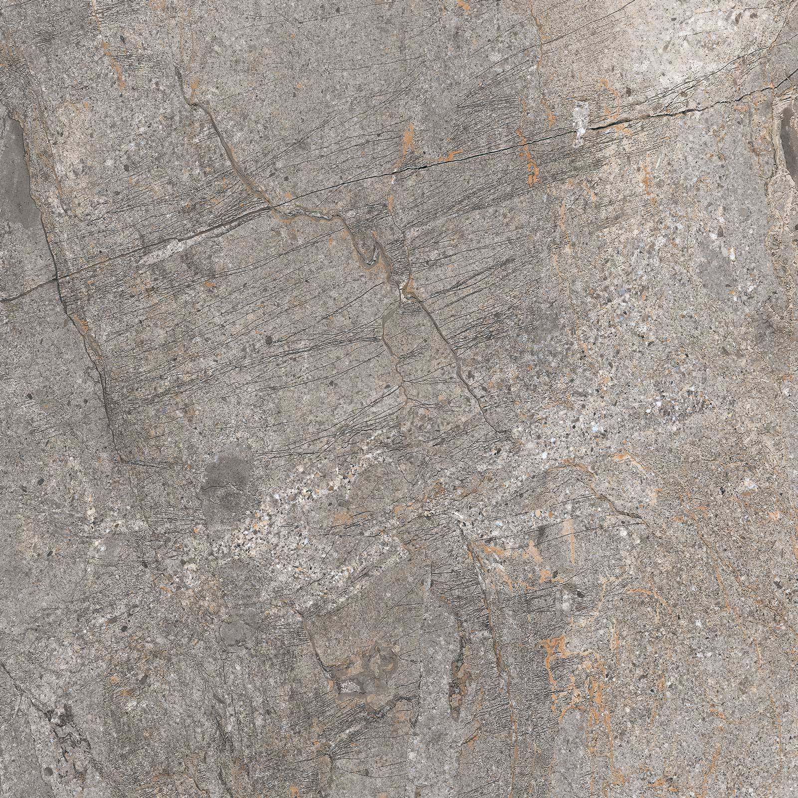 Stone-effect matt porcelain floor tile Tau Mainstone Gray, 60x60 cm, 9 mm, grey, R10, rectified