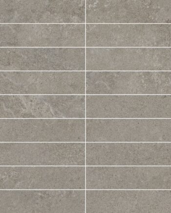 Stone-effect porcelain mosaic tile Tau Dorset Greige 3x15, 30x30 cm, greige