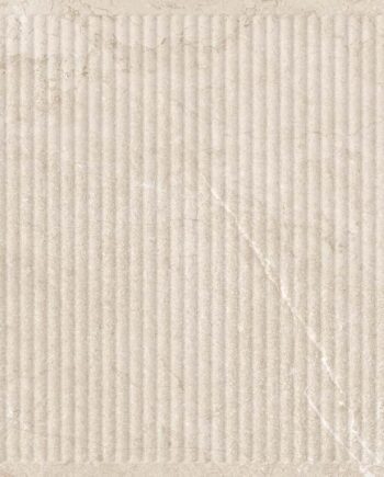 Stone-effect relief porcelain wall tile Tau Lithos Relief Linen, 60x120 cm, linen beige, R10, rectified