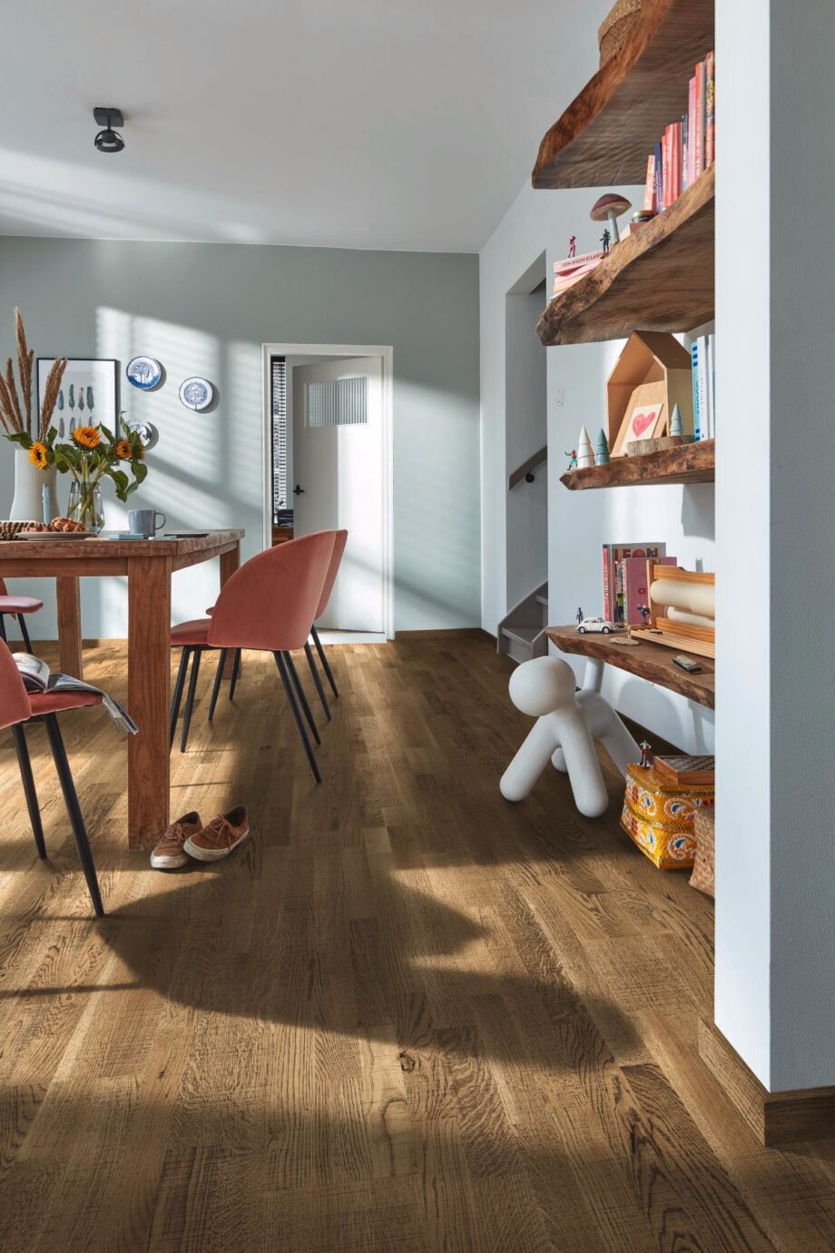 Oak parquet Meister, Longlife PC 200, Olive grey oak lively vintage 09040, 3-strip, 2400 x 200 mm, brushed, ultra matt lacquered – 2