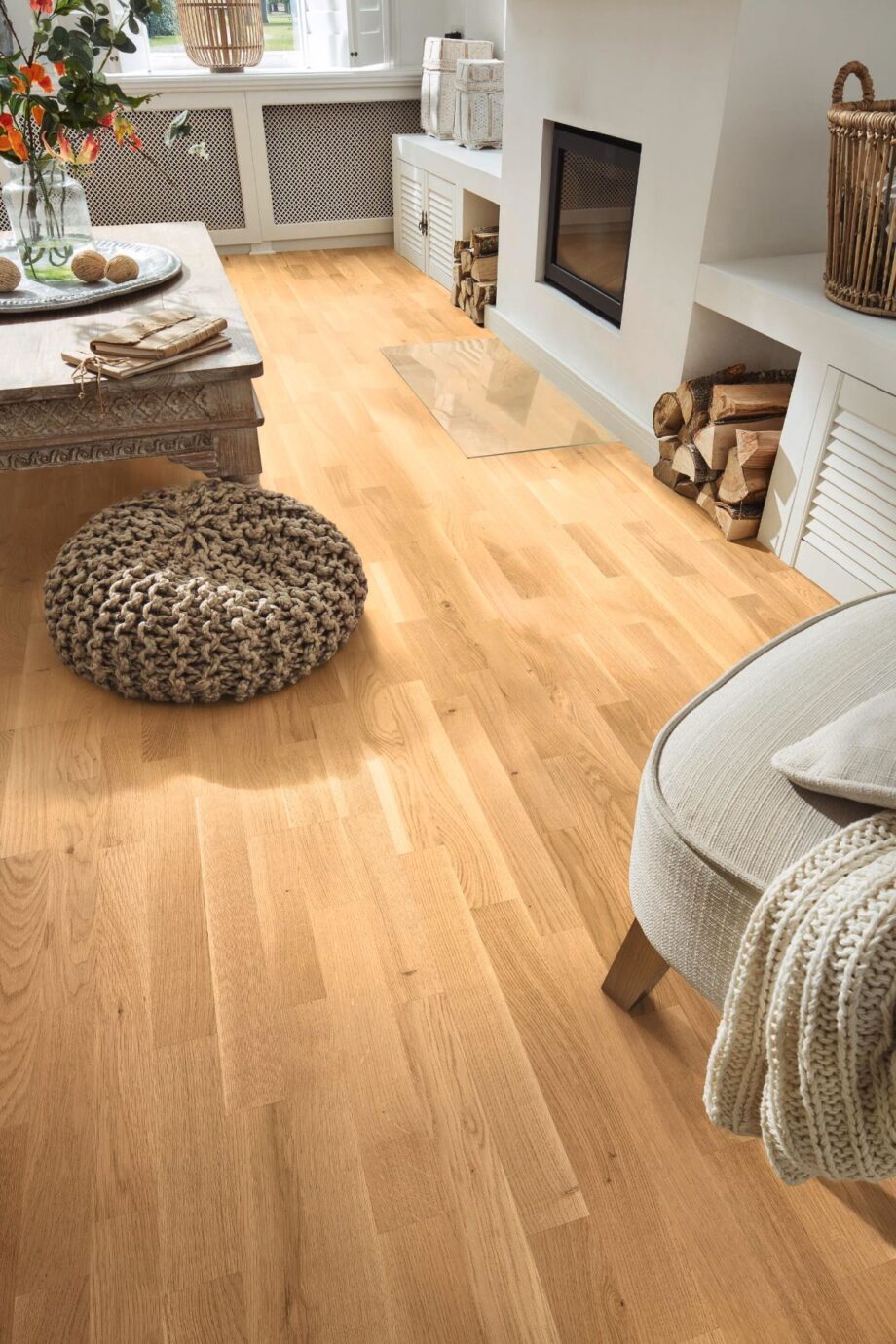 Oak parquet Meister, Longlife PC 200, Pure oak lively 09036, 3-strip, 2400 x 200 mm, brushed, ultra matt lacquered – 4