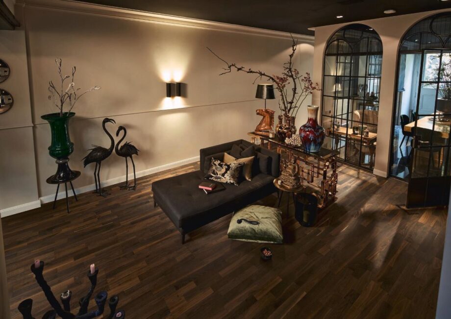 Oak parquet Meister, Longlife PC 200, Smoked oak lively 09034, 3-strip, 2400 x 200 mm, brushed, ultra matt lacquered – 3