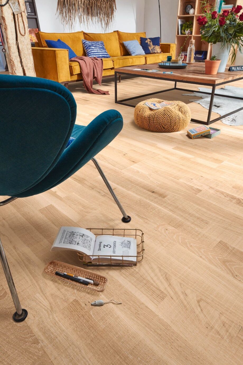 Oak parquet Meister, Longlife PC 200, White oak lively vintage 09042, 3-strip, 2400 x 200 mm, brushed, ultra matt lacquered – 4