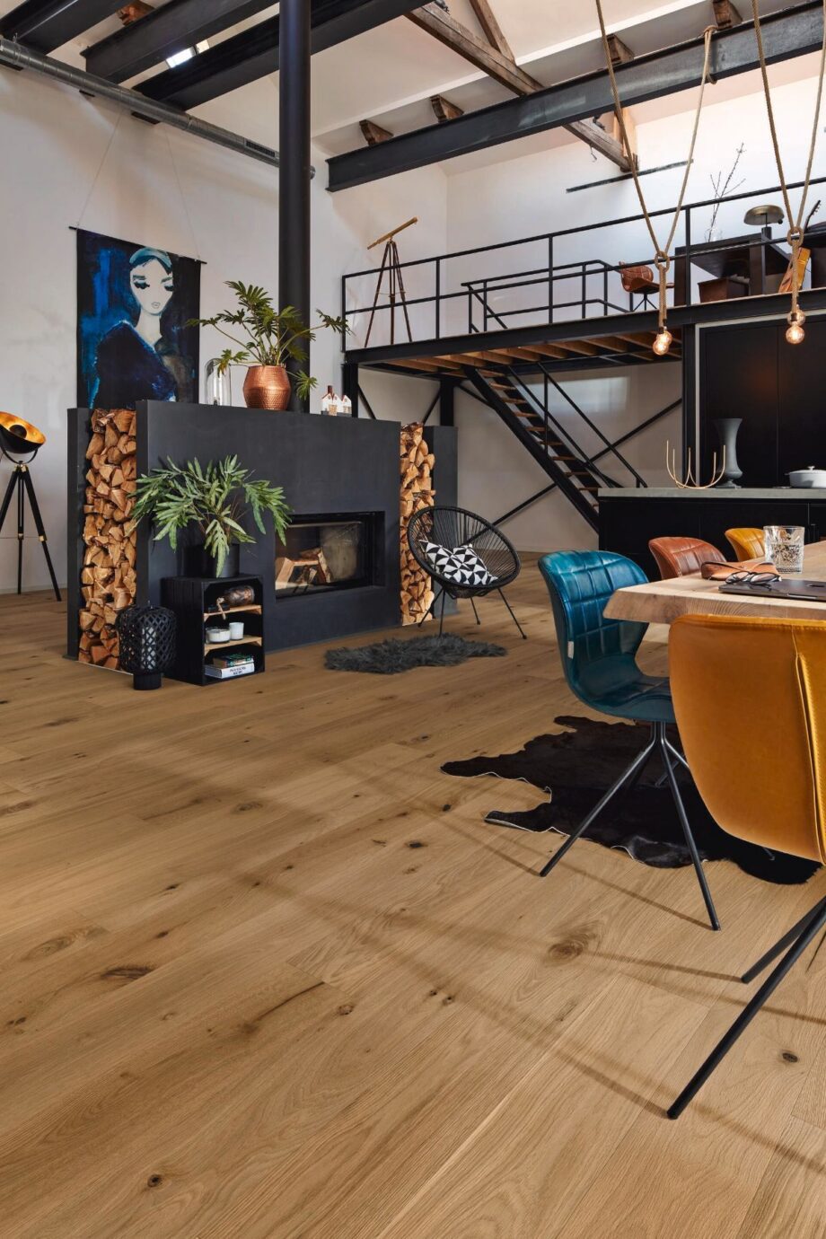 Oak parquet Meister, Longlife PD 400, Authentic greige oak 09029, 1-strip, 2200 x 180 mm, brushed, naturally oiled – 2