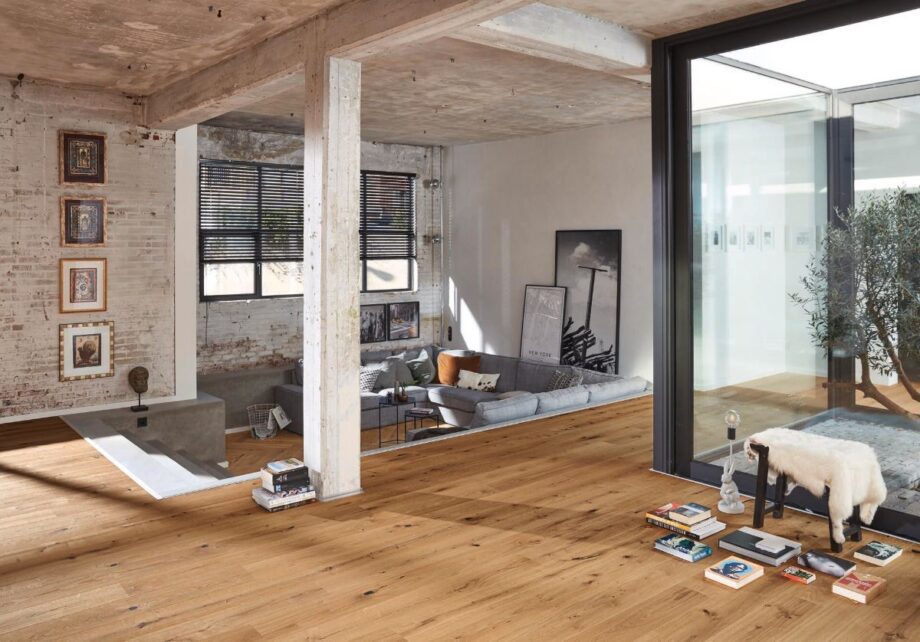 Oak parquet Meister, Longlife PD 400, Authentic oak lightly smoked look 09027, 1-strip, 2200 x 180 mm, brushed, naturally oiled – 3