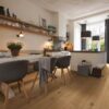 Oak parquet Meister, Longlife PD 450, Greige oak lively 09049, 1-strip, 2400 x 255 mm, brushed, ultra matt lacquered – view 3 Oak parquet Meister, Longlife PD 450, Greige oak lively 09049, 1-strip, 2400 x 255 mm, brushed, ultra matt lacquered – 3