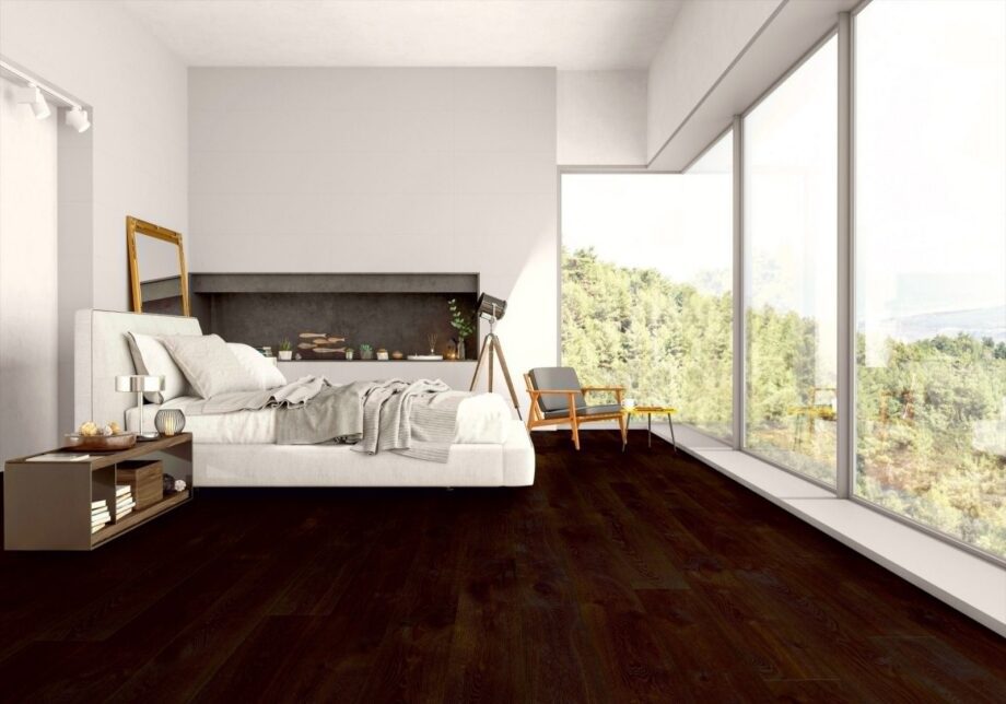 Oak parquet Thede & Witte Boston, Darkblack, deep smoked, oiled, 1-strip, 1900 x 189 x 15 mm – 2