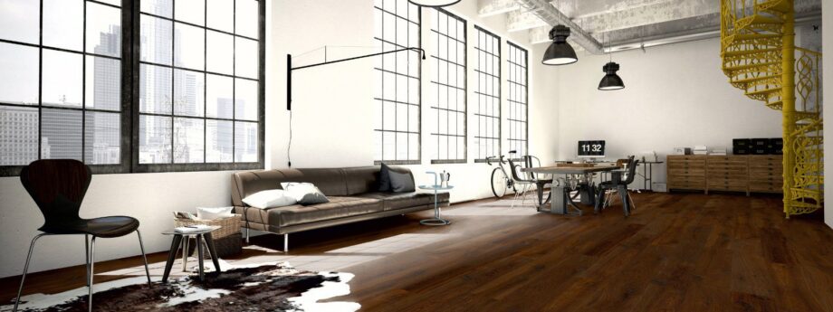Oak parquet Thede & Witte Boston, Darkbrown, knotty, brushed, oiled, 1-strip, 1900 x 189 x 15 mm – 2