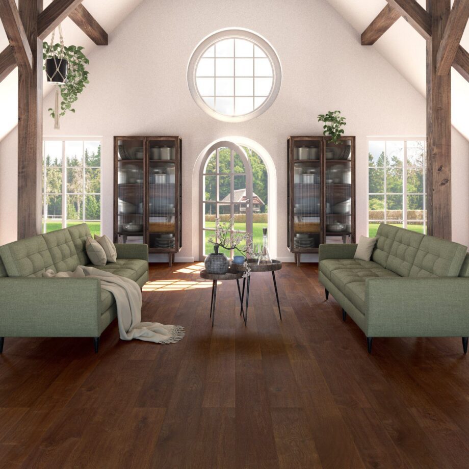 Oak parquet Thede & Witte Boston, Darkbrown, smoked, oiled, 1-strip, 1900 x 189 x 15 mm – view 2 Oak parquet Thede & Witte Boston, Darkbrown, smoked, oiled, 1-strip, 1900 x 189 x 15 mm – 2