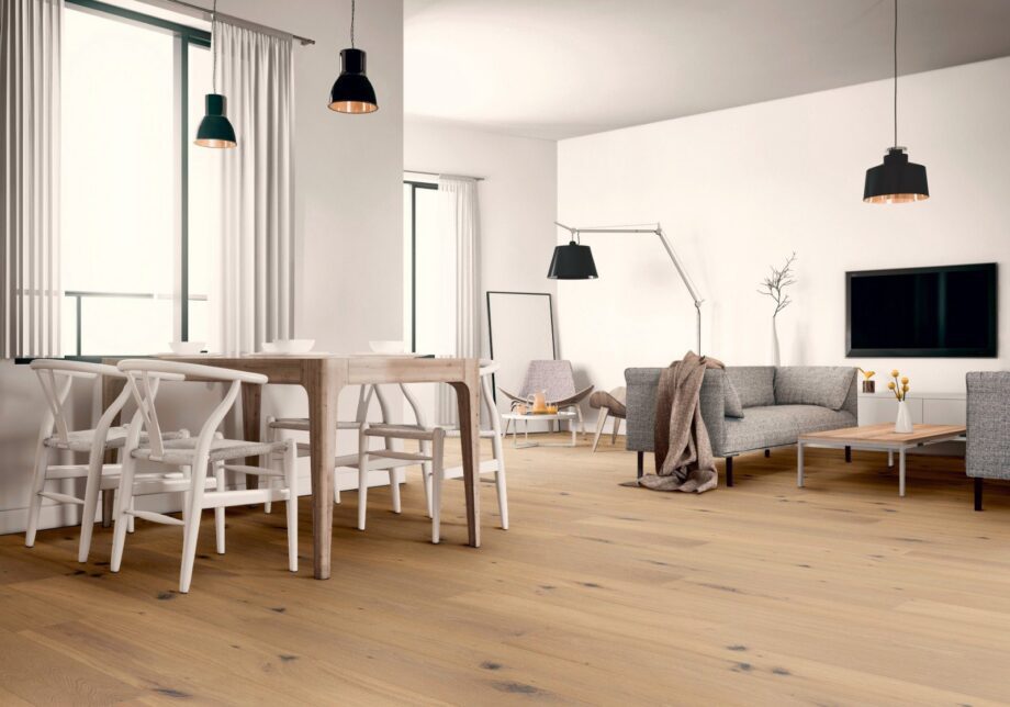 Oak parquet Thede & Witte Boston, rustic knotty, brushed, oiled, rough appearance, 1-strip, 1900 x 189 x 14 mm – 2