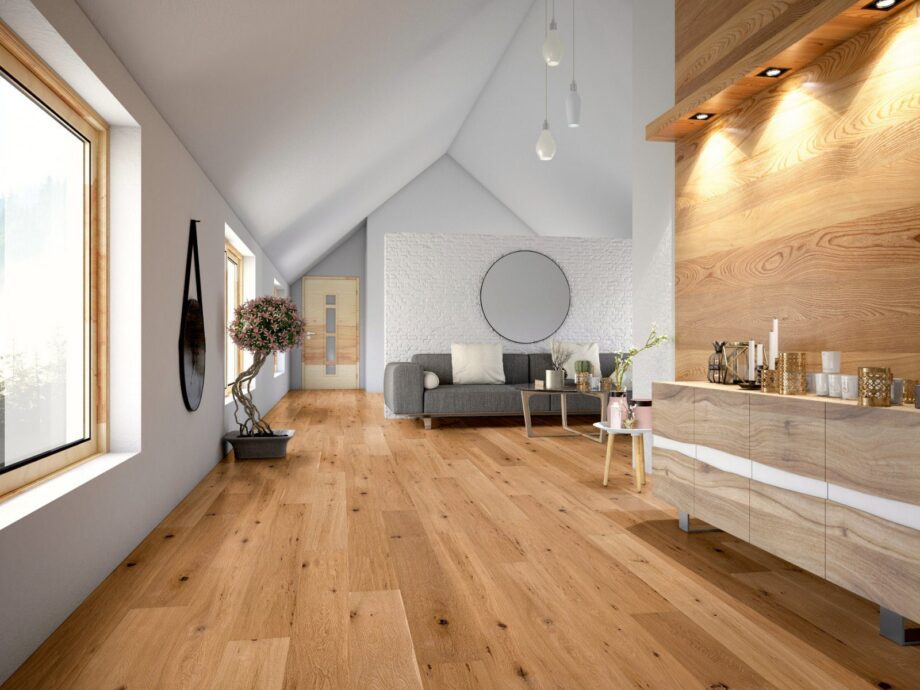 Oak parquet Thede & Witte Boston, rustic knotty, handscraped, oiled, 1-strip, 1900 x 189 x 14 mm – 2