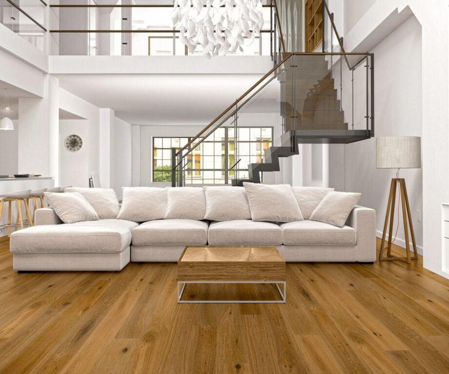 Oak parquet Thede & Witte Boston, knotty, smoked, brushed, matt lacquered, 1-strip, 1900 x 189 x 15 mm – view 2 Oak parquet Thede & Witte Boston, knotty, smoked, brushed, matt lacquered, 1-strip, 1900 x 189 x 15 mm – 2