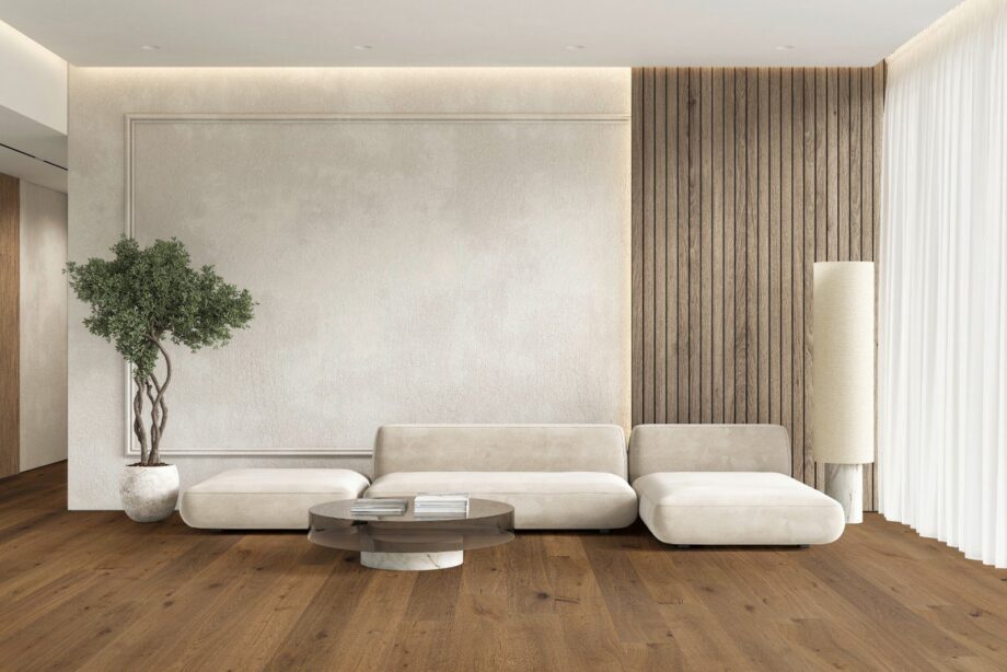 Oak parquet Thede & Witte Boston S, knotty, smoked, brushed, oiled, 1-strip, 1860 x 148 x 10 mm – 2