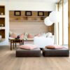 Oak parquet Thede & Witte Boston, knotty, smoked, brushed, white matt lacquered, 1-strip, 1900 x 189 x 15 mm – 2
